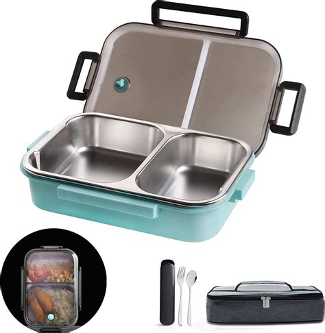 bed bath and beyond stainless steel lunch box|Insulated Stainless Steel Round Portable Lunch Box .